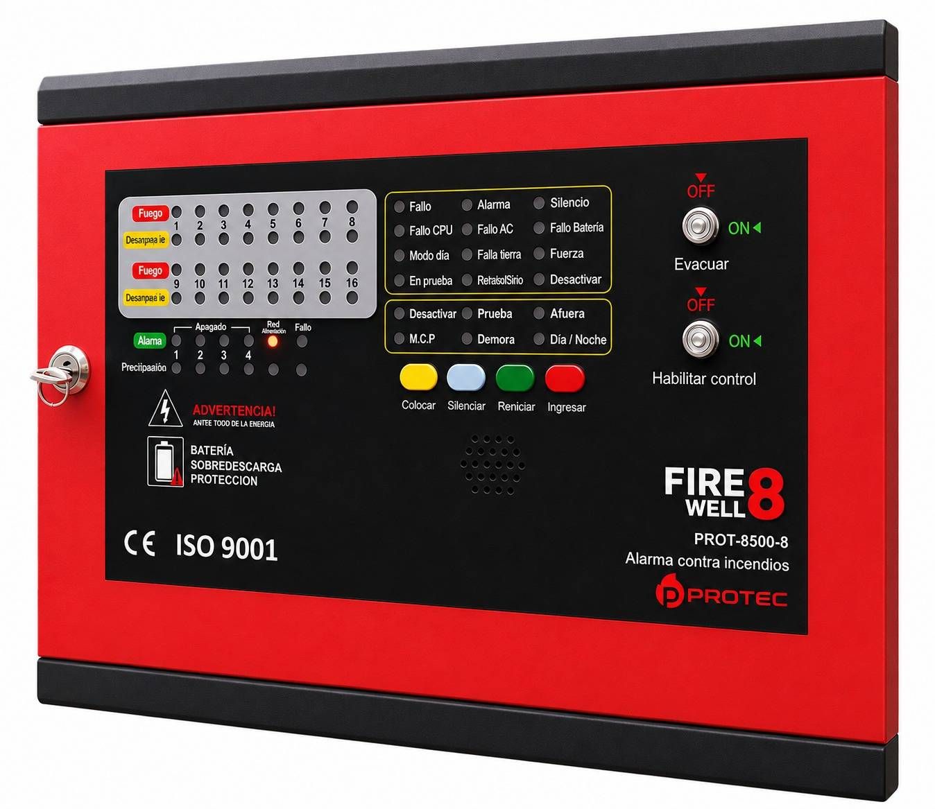 WhatsApp Image 2026-05-19 at 6.57.41 PM PANEL DE ALARMA CONTRA INDENCIO PROTEC DE 8 ZONAS FIREWELL 8 | PROT-8300-8 - Imagen 1