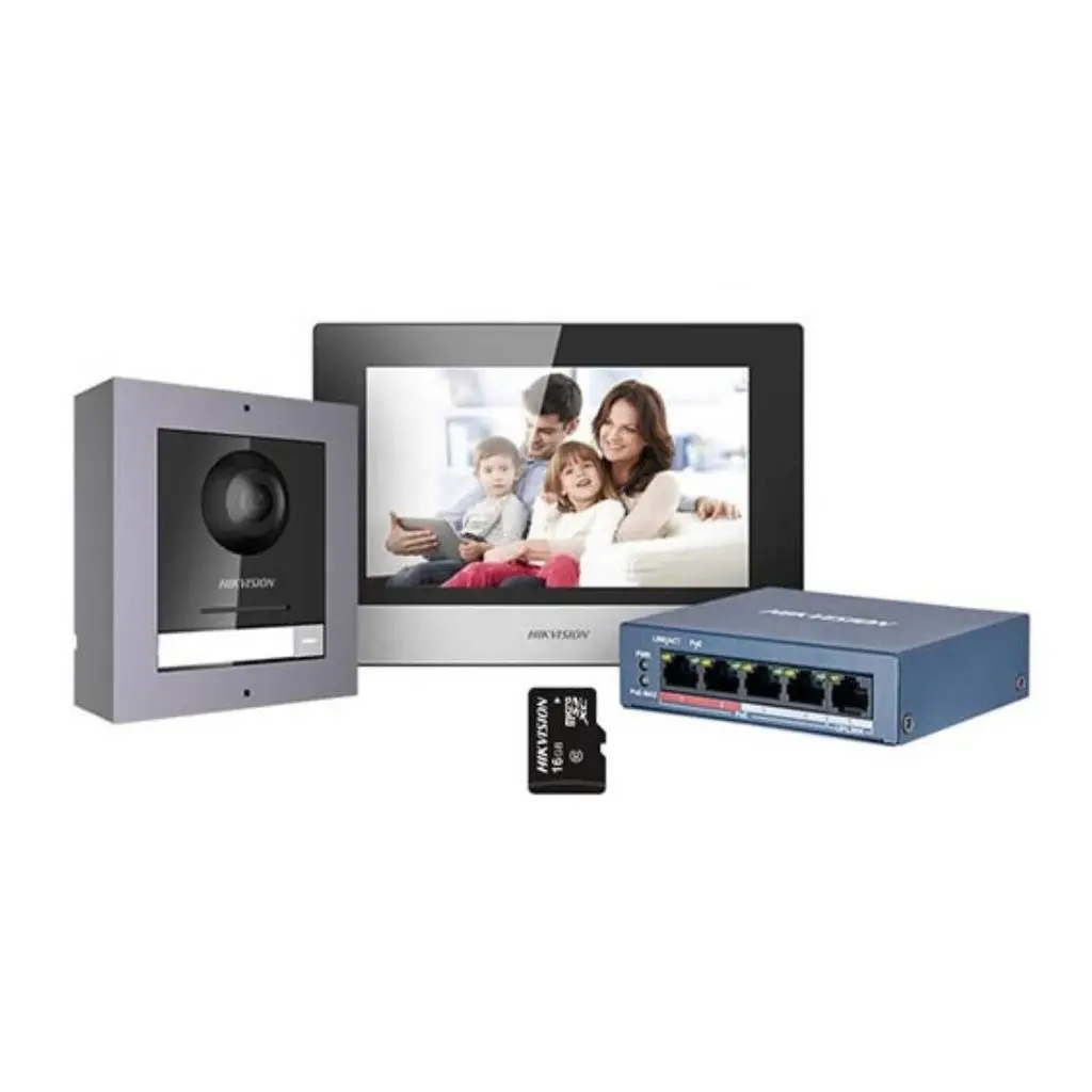 HK-DS-KIS602-KIT-V-PORTERO-C-DS-KD8003-DS-KH6320-SWITCH-Y-SD-CARD KIT VIDEO PORTERO C/DS-KD8003, DS-KH6320, SWITCH Y SD CARD - HIK VISION - Imagen 1