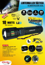 Linterna Led Táctica Recargable 10W Opalux OP-1753 - Imagen 2