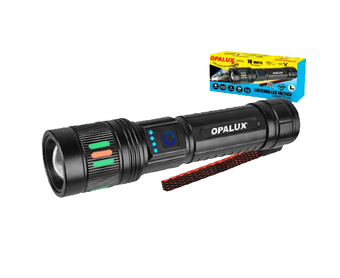 dd8cb4bd-dff7-4975-a7dc-57b5f4522d75 Linterna Led Táctica Recargable 10W Opalux OP-1753 - Imagen 1