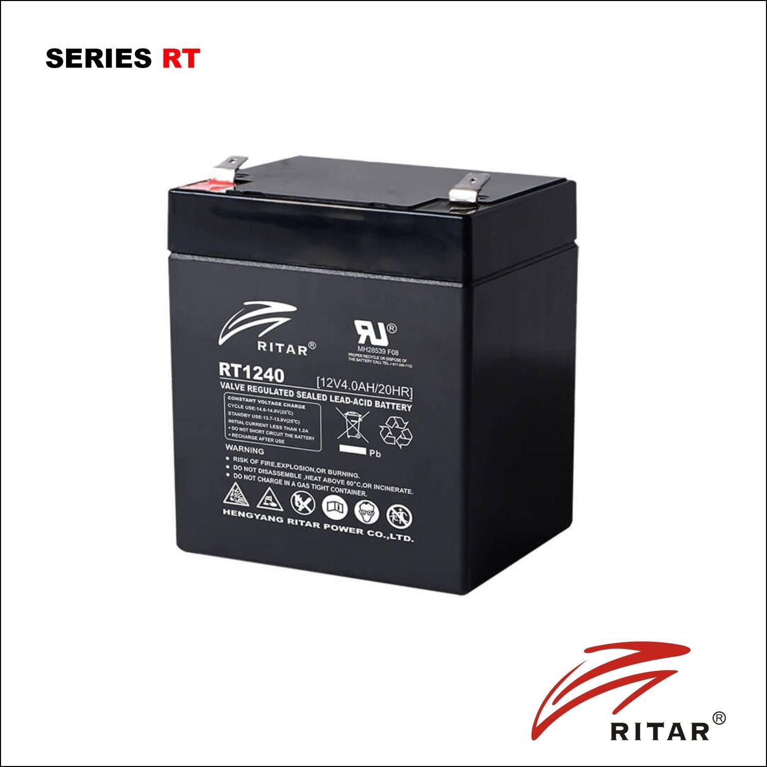 RT12-40 BATERIA 12V 4AH RITAR AGM VRLA | RT1240 - Imagen 1
