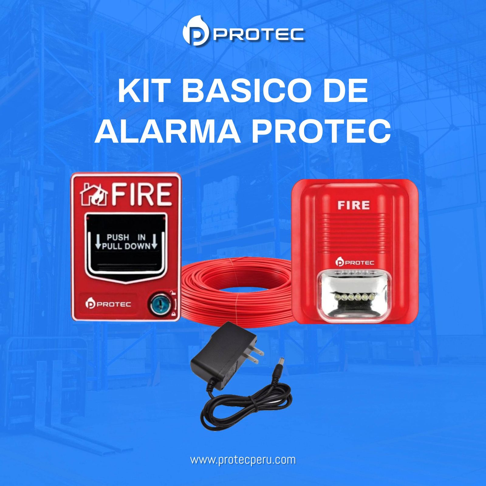 kit basico protec KIT BÁSICO DE ALARMA CONTRA INCENDIO PROTEC - Imagen 1