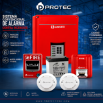 KIT CONTRA INCENDIO LINSEG FX4 PANEL 4 ZONAS CON 2 DETECTORES DE HUMO, ESTACIÓN MANUAL Y SIRENA ESTROBOSCÓPICA