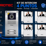 KIT VIDEO PORTERO BELCOM 4 PUNTOS CON 4 MONITORES A COLOR 4.3" | PE-7104 / PE-7643