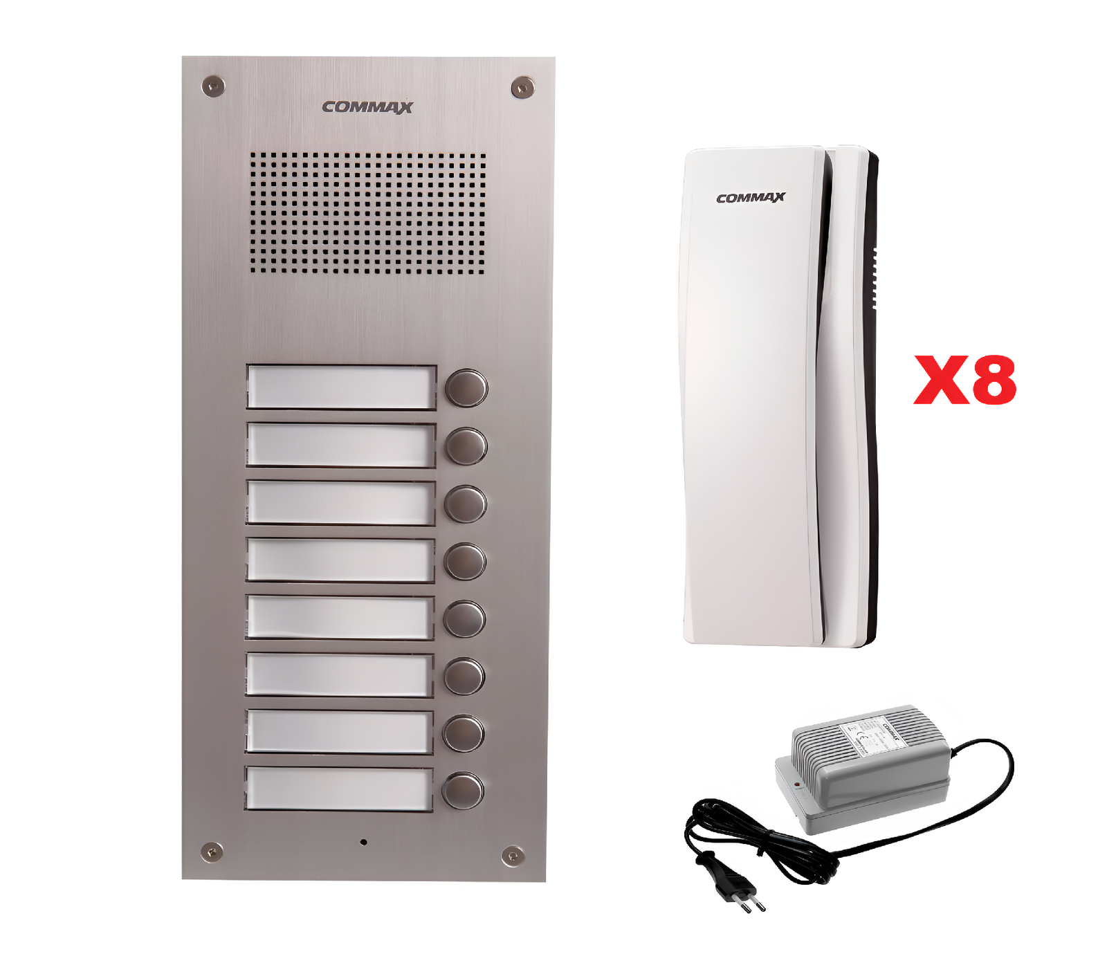 KIT COMMAX 8 puntos (1) KIT PORTERO PARA DEPARTAMENTO 8 PUNTOS COMMAX | DR-8UM / DP-SS / RF-1A - Imagen 1